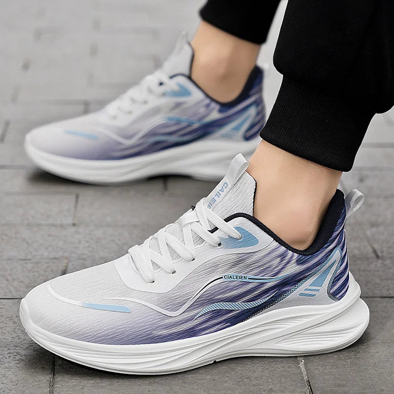 Men's breathable mesh sneakers summer soft-sole anti-slip casual running shoes fashion students lightweight speed sports shoes