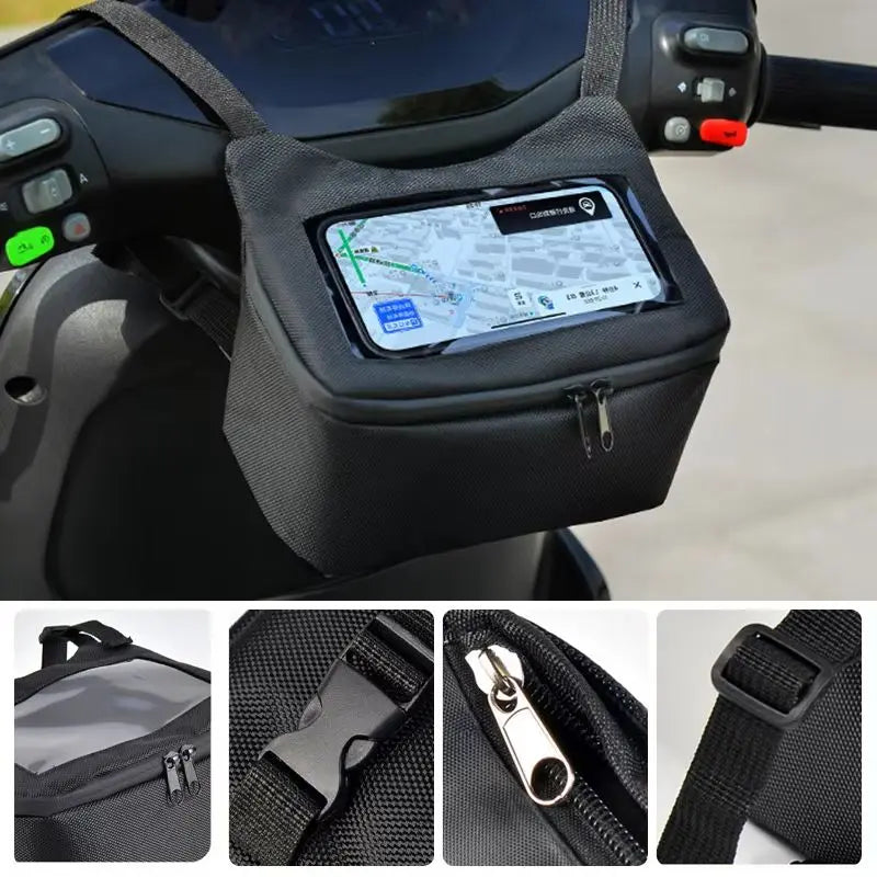 SEAMETAL Motorcycle Bicycle Front Handlebar Bag Multifunctional Bicycle Riding Bag Phone Mount Storage Bags for Outdoor Cycling
