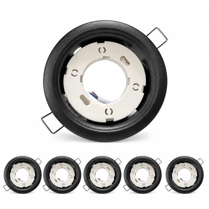 ចង្កៀងពិដាន JOYINLED 1/2/6PCS GX53 LED Downlight ស៊ុមសម្រាប់ដាក់ចង្កៀងពិដានរាងមូល ទំហំ 105mm សម្រាប់ដាក់ចង្កៀង ពណ៌ខ្មៅ