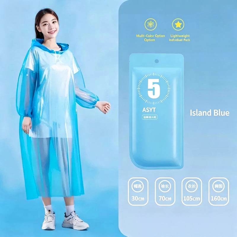 Compressed Disposable Card Raincoat Waterproof Hooded Emergency Poncho For Outdoor Travel
