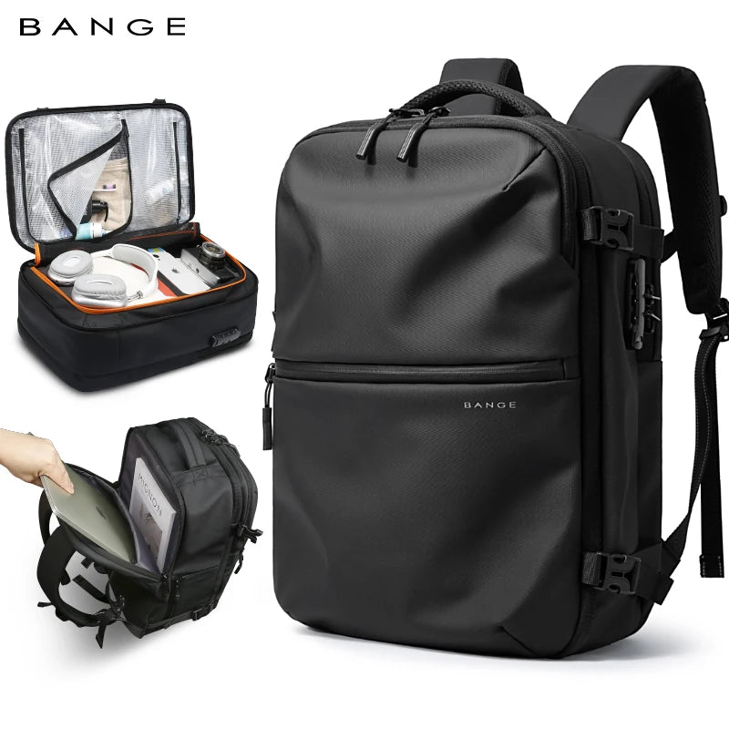 BANGE Anti-Theft Cabin Bag Wet And Dry Separation Travel Backpack for Men Women Hand Luggage 15.6 inch Laptop Backpacks for Male