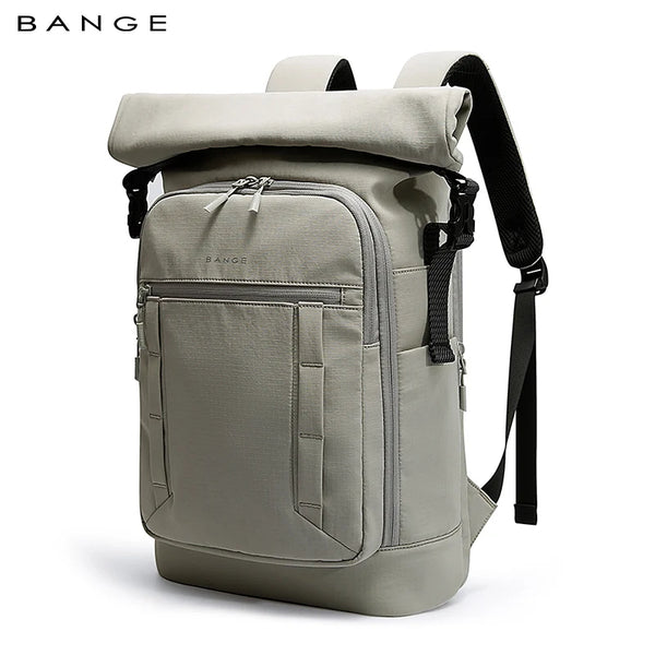 BANGE New Men Casual Waterproof Backpack Fits 15.6 inch Laptop Expandable Urban Travelling School Backpack Daily Splashproof Bag