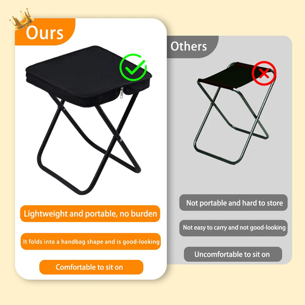 Camping Folding Chair Camptool Handheld Stool Lightweight Beach Fishing Chair For Outdoor Hiking Climbing