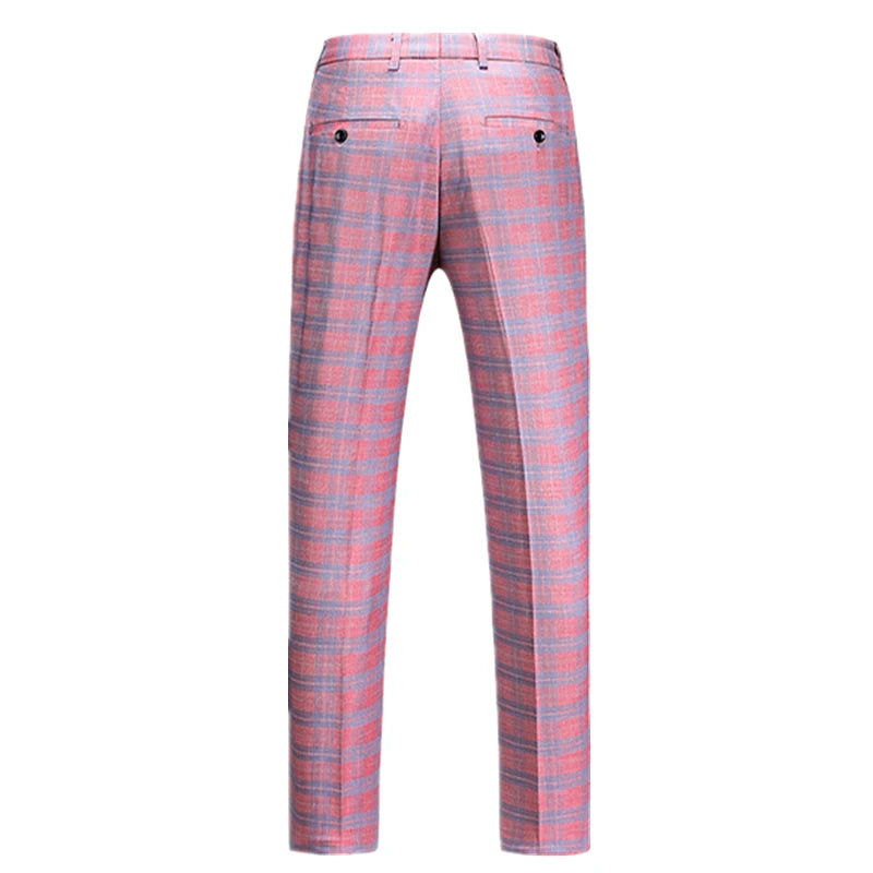 2026 New Men's Striped Suit Pants, Fashion Slim Trousers, Wedding Party Dress Pant Men Red Gray Purple Pantalones Hombre M-6XL