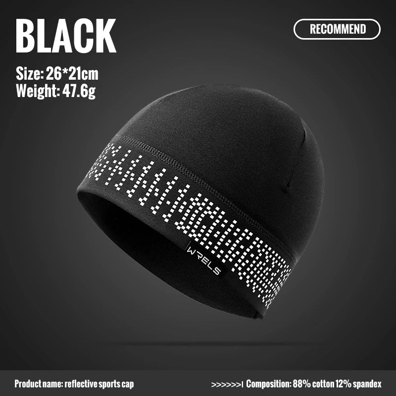 WRELS Reflective Hat Winter Windproof and Cold-proof Hat Beanie Men Outdoor Cycling Ski Running Warm Hat