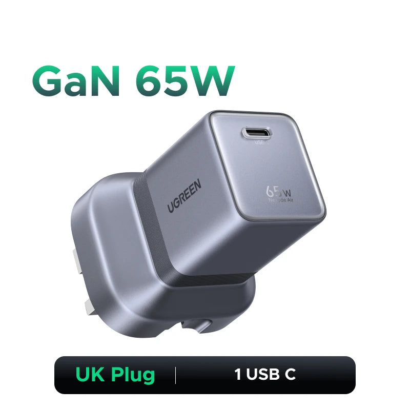 【Ultra Mini】UGREEN Nexode Air 65W GaN Charger PD3.0 QC4.0 PPS For Macbook Pro Laptop iPhone 18 17 Samsung S26 Ultra iPad Tablet