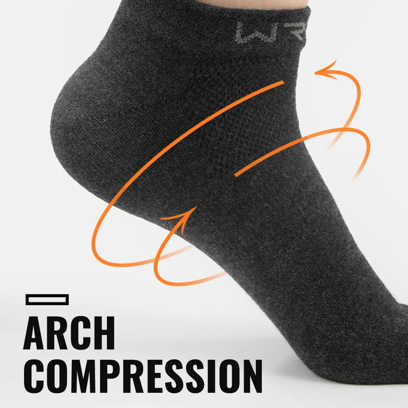 WRELS 1/2/3pairs Merino Wool Running Hiking Socks Wool Ankle Socks Moisture Wicking Breathable Anti-Blister 5 Toe No Show Socks