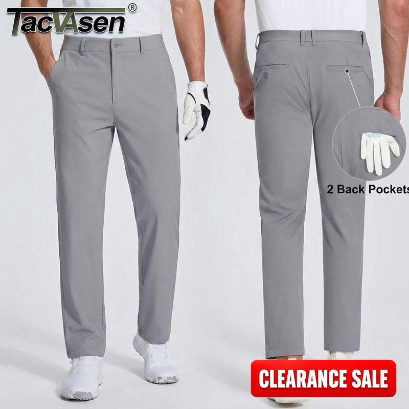 TACVASEN Mens Golf Stretch Dress Pants Staight Leg Quick Dry Water Resistant Lightweight Flat Front Work Pants Moisture Wicking