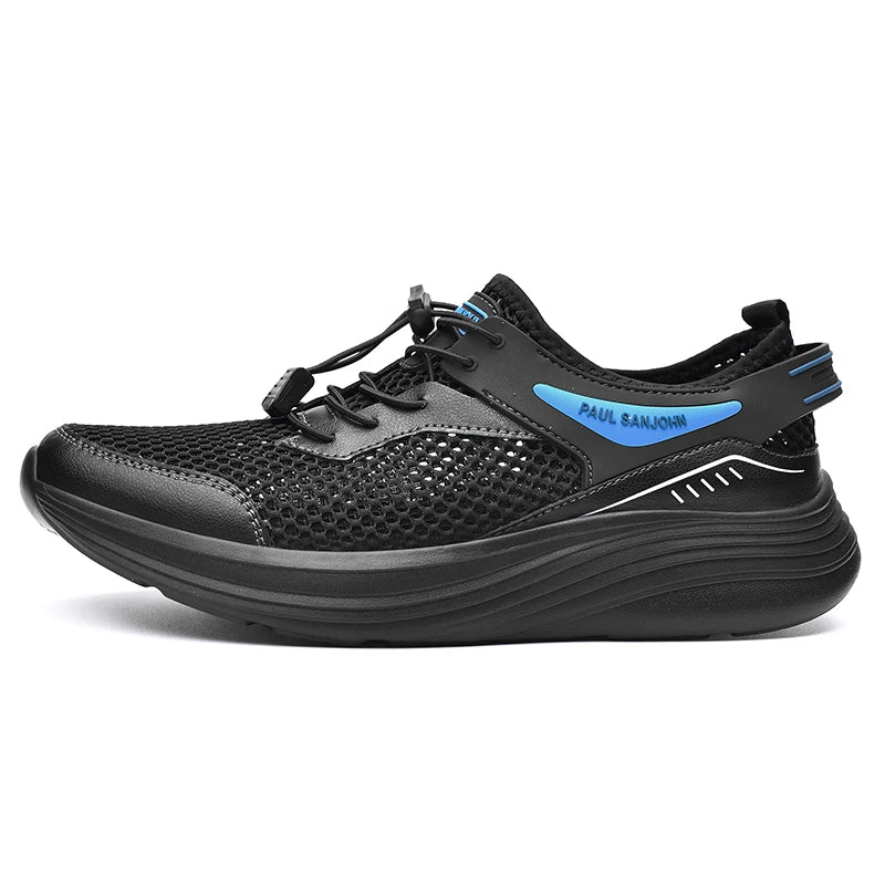 Men Sports Shoes Breathable Lightweight Mesh Comfortable Durable Soft Soled Tennis Shoes Outdoor Leisure Fitness Training Shoes