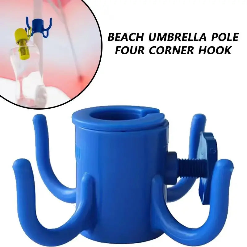 Beach Umbrella Hanging Hook, 4-prongs Plastic Umbrella Hook Hanging For Towels/Hats/Clothes/Camera/Sunglasses/Bags-Accessories
