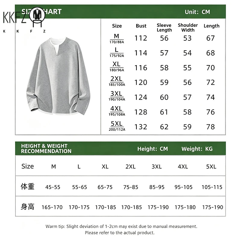 Men's Waffle Knit Fake Two���Piece Long Sleeve T���Shirt Notch V���Neck Drop���Shoulder Loose Fit Casual Layered Look Tops