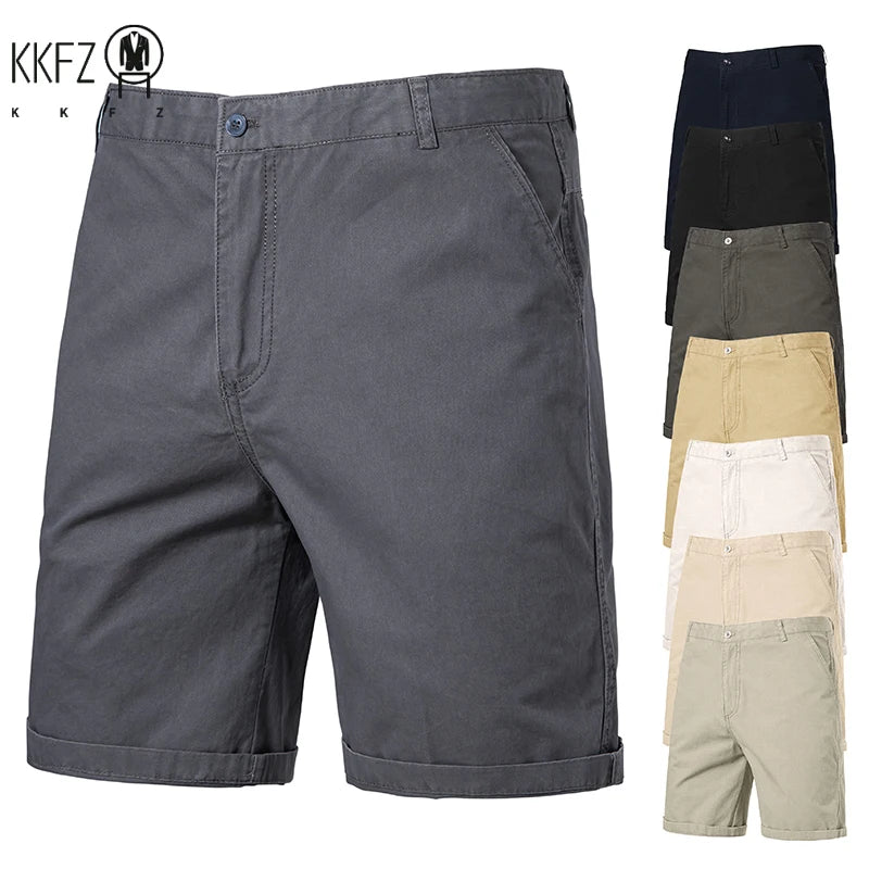 Breath Weave Male Knee Shorts Front Zip Closure Two Back Pockets Daily Office Semi Formal Casual Short Trousers