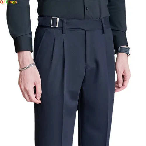 Men's Blue Green Suit Pants, Fashion Slim Dress Trousers, White Black Khaki Pantalones Hombre, Fall/Winter Male Pant Asian Size