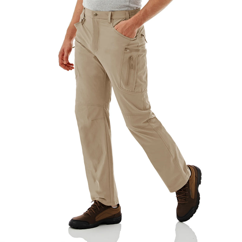 TACVASEN Lightweight Hiking Trousers Mens Summer Fishing Pants Outdoor Nylon Quick Dry Pockets Cargo Pants Casual Work Trousers