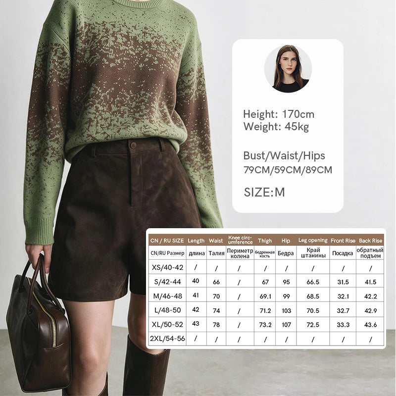 Amii Women's Straight Shorts Pants A-line Slimming Faux Suede Versatile Clothing Fashion Casual Shorts for Women Autumn 12623141
