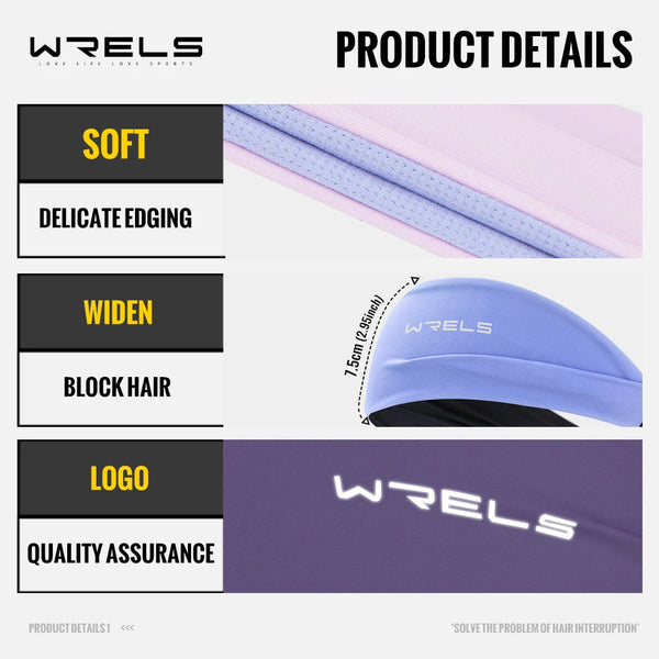 WRELS Outdoor Sports Headband Fitness Hair Bands Man Woman Hair Wrap Brace Elastic Cycling Yoga Running Exercising Sweatband