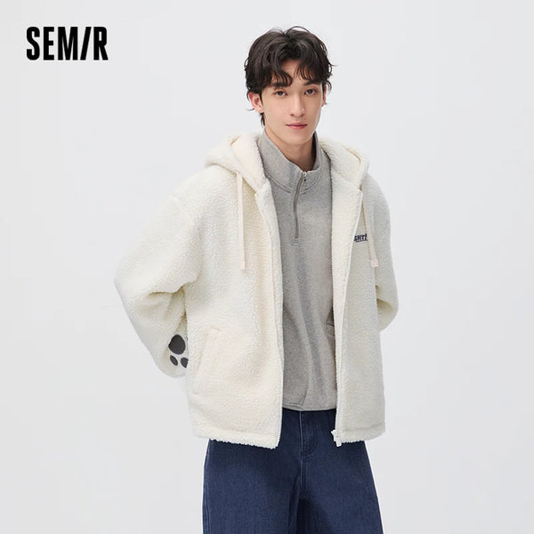 អាវក្រៅរដូវរងាបុរស Semir មានក្រណាត់ទន់ឆ្នាំ ២០២៦ ថ្មីសម្រាប់ពាក់ប្រចាំថ្ងៃរដូវរងា រចនាប័ទ្មធម្មតាសម្រាប់អាកាសធាតុត្រជាក់