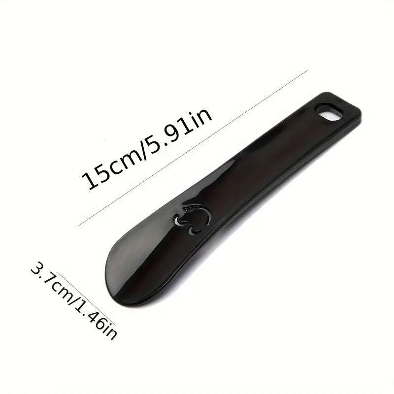 2pcs Joyful Face Portable Shoehorn - Durable Plastic, Easy To Wear Leather Shoes, Sneakers, Boots, Hand Washable.