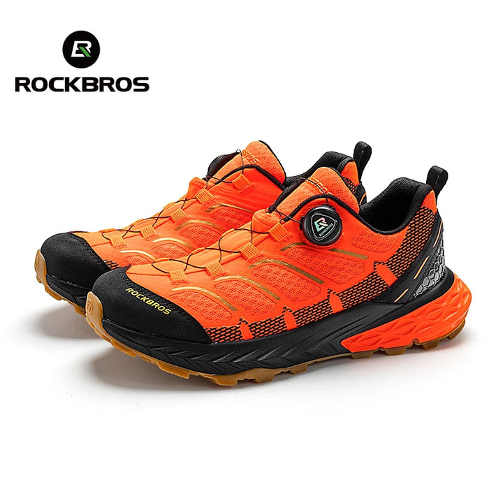 ROCKBROS Sports Shoes Men Cycling Outdoor Activity Footwear Soft Breathable Shoes Women Hiking Climbing Camping Non-slip Sneaker Orange