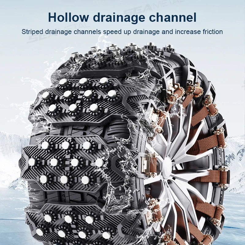 SEAMETAL 4PCS Anti-skid Chains Wheel Tyre Cable Belt Car Winter Tire Wheels Snow Chains Snow Tire Winter Outdoor Emergency Tools