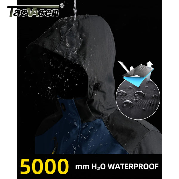 TACVASEN Lightweight Outdoor Jackets Mens Waterproof Rain Jacket Mesh Lined Breathable Fishing Hiking Jacket Man Windbreaker