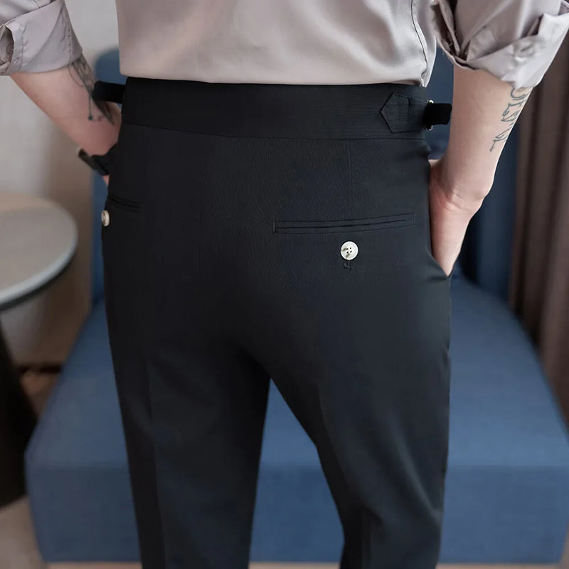 2026 New Men's Black Ankle-Length Pants, Fashion Slim Pants, Asian Size 28-36