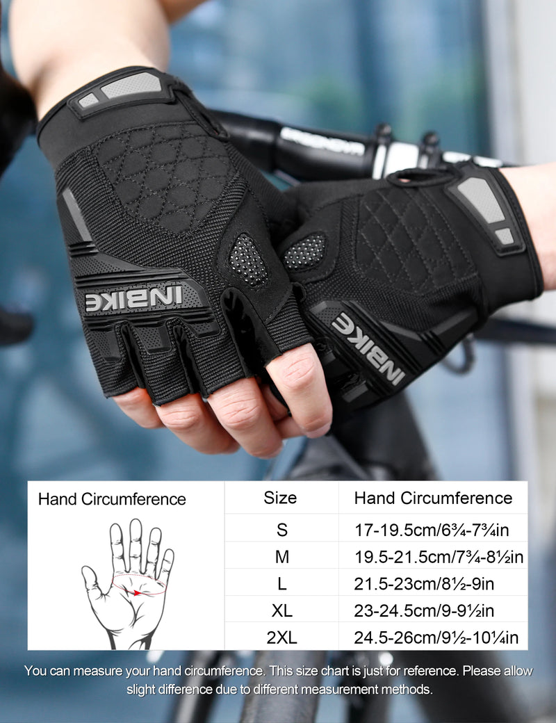 INBIKE Clearance Sale! Cycling Gloves Half Finger Anti-Shock Breathable Fingerless for Road Mountain Bike Gear with Gel Padding