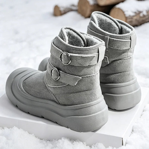 Men women's fashion casual snow boots winter new warm plush high-top cotton boots couple outdoor non-slip comfort walking boots