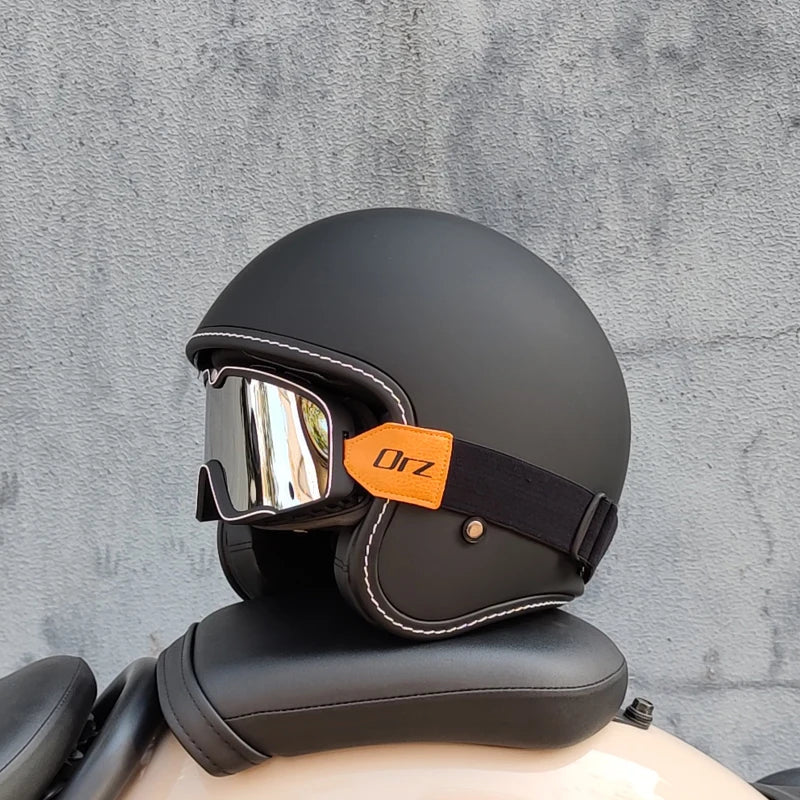 ORZ Latest 3/4 Retro Motorcycle Helmet Cascos Para Motos Four Seasons Commuter Men's and Women's Half Helmets Capacetes de Moto