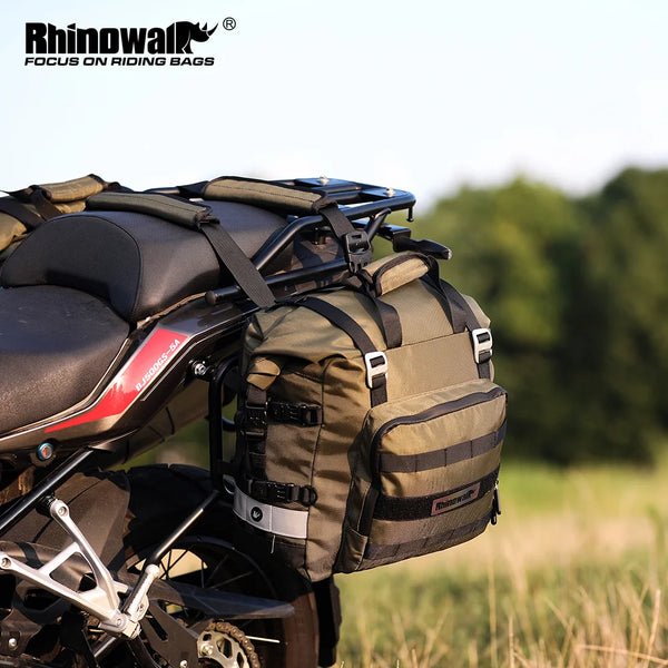 កាបូបដាក់កែបម៉ូតូ Rhinowalk ជាសកល កាបូបចំហៀងម៉ូតូ 20L-30L ការពារទឹក 100% កាបូបខាងក្នុងដែលអាចដោះចេញបានសម្រាប់ធ្វើដំណើរ
