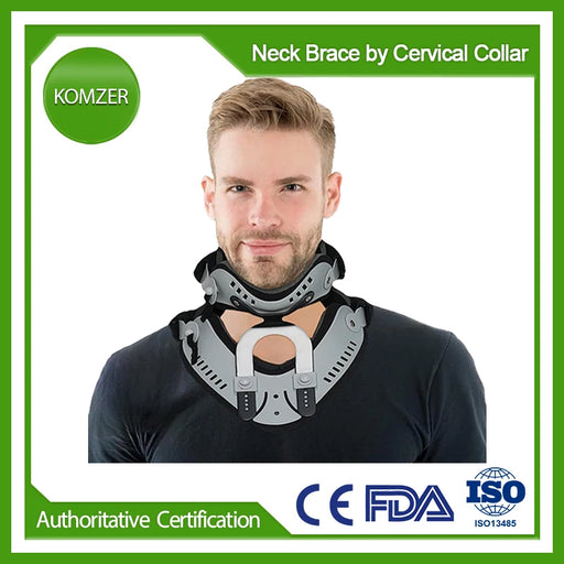 Neck Brace Orthopedic Cervical Collar Adjustable Support Immobilizing Wraps Align Stabilizes Vertebrae Relieves Pain & Pressure