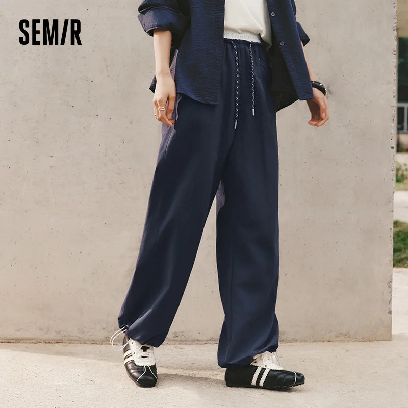 Semir Women Pants Color 2026 Block Drawstring UV Protection Quick Dry Wide Leg Urban Casual Everyday Style Soft Comfortable