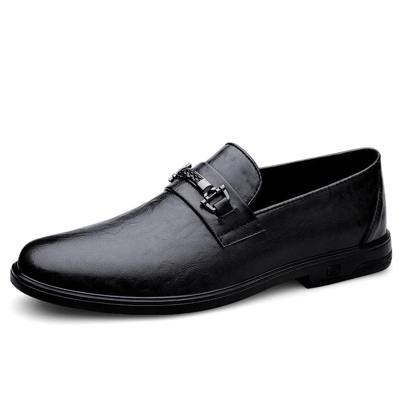Spring Autumn Mens Casual Loafers Men Slip On Leather Shoes Brown Black Loafer Shoes Dropshipping