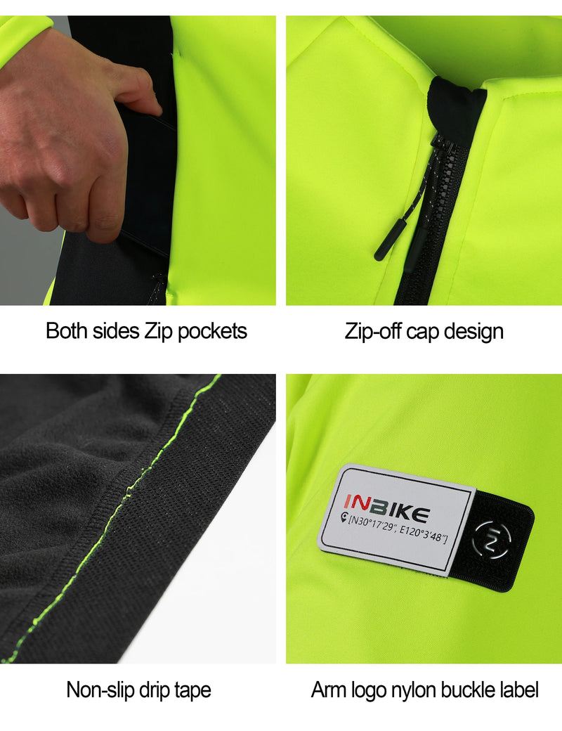 INBIKE Fleece Cycling Jackets Man Thermal Bike Softshell Jackets Windproof MTB Biking Clothing Road Bicycle Windbreaker for Men