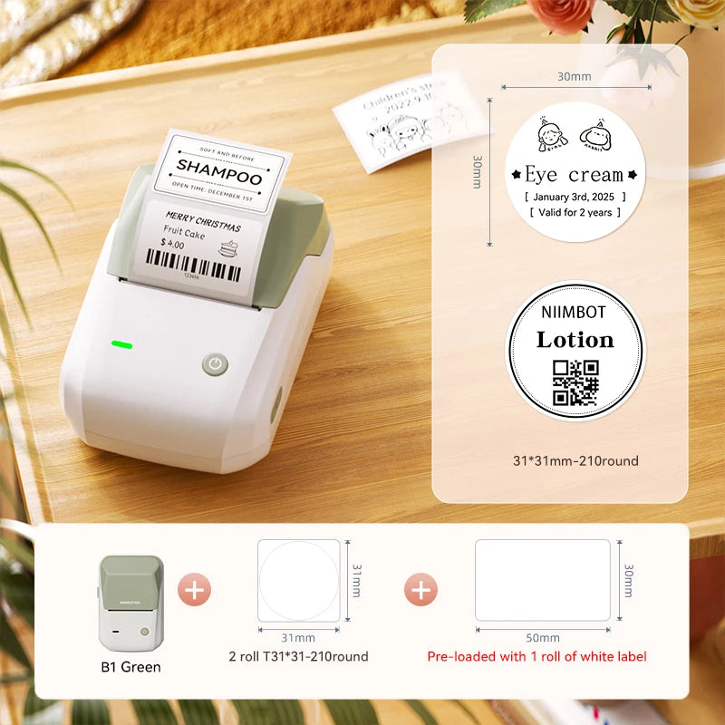 Niimbot B1 Portable Cosmetics Label Printer Wireless  Label Maker Multifunctional Self-adhesive Pocket Label Machine