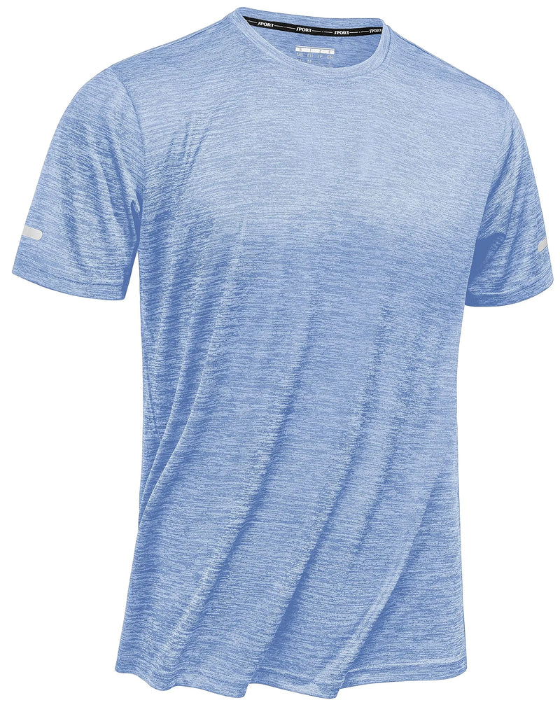 TACVASEN Summer Quick Dry T-shirts Mens Running Jogging Athletic T-shirts Reflective Stripe Sports Gym Fitness Workout T Shirts