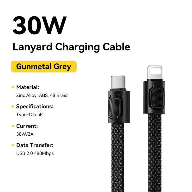 ខ្សែសាក Essager 60W ប្រភេទ C ទៅប្រភេទ C សម្រាប់ iPhone 17 16 PD 30W ខ្សែសាកលឿនសម្រាប់ iPhone 15 14 13 12