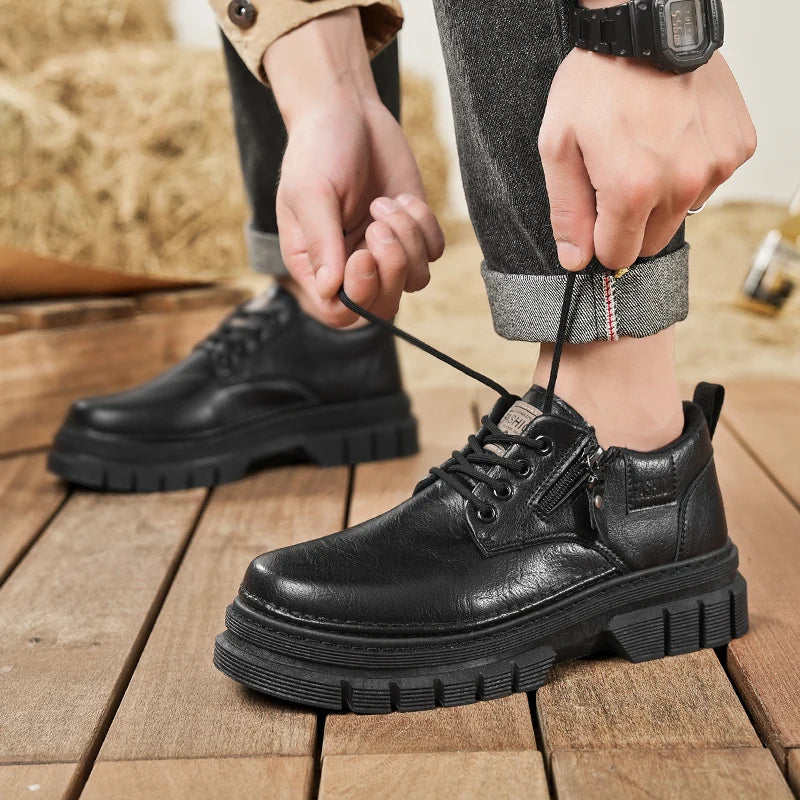Men's Casual Shoes Four Season New Comfort Sports Outdoor Work Shoes Fashion Joker Youth Tide Shoes Business Party Leather Shoes