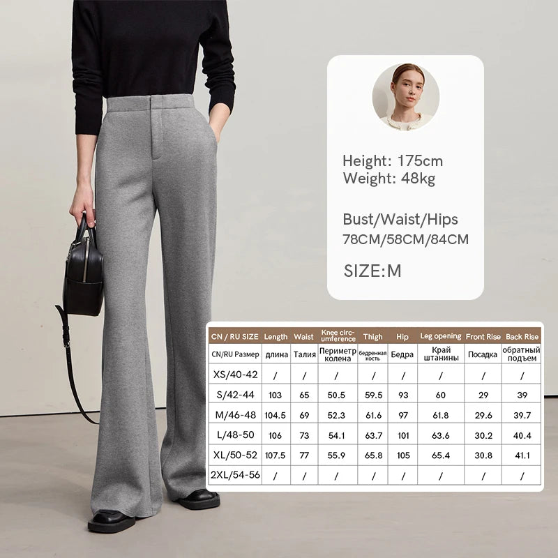 AMII Minimalism Pants For Woman 2026 Winter New Commuter Knitted Wide-leg Pants Casual Loose Versatile Woman Trousers 12544092