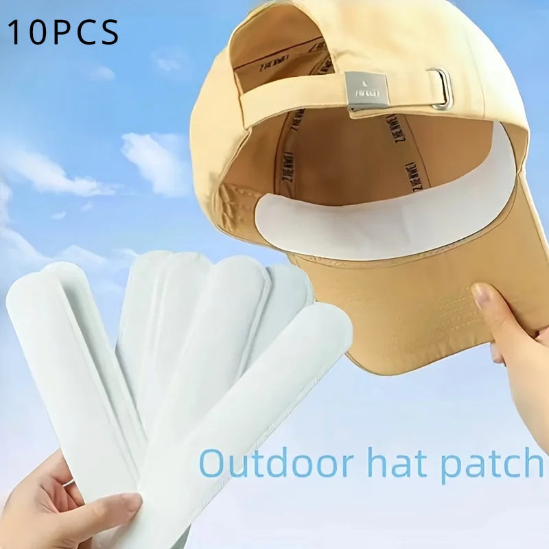 10-Pack Disposable Sweat Pads For Hats Brim, Anti-Dirt, Casual Portable Travel Outdoor Accessories