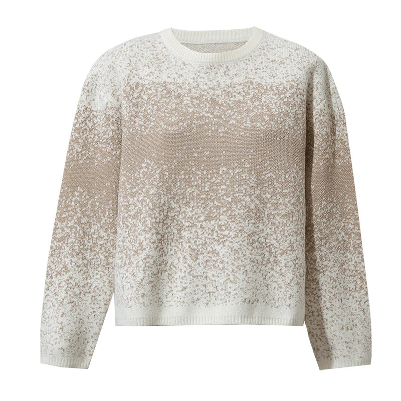 Amii Sweater for Women O-Neck Color Block Drop Shoulder Sleeve Casual Autumn Loose Pullovers Knit Top Female Clothing 12623137