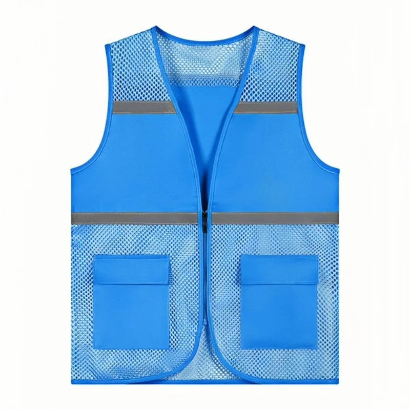Hot Sale Custom Logo Printed Advertising Clothing Work Vest  Summer Breathable Mesh Fishing Vest Volunteer Workwear