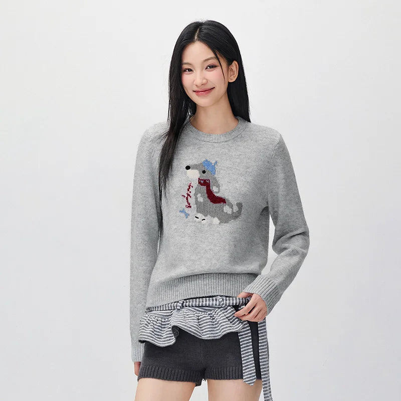 អាវយឺតប៉ាក់ Semir សម្រាប់នារី រចនាបថ Jacquard Pet កមូល រចនាបថតិចតួចបំផុត សម្រាប់រដូវរងាថ្មី ឆ្នាំ២០២៦ សម្រាប់ស្លៀកប្រចាំថ្ងៃ រចនាបថធម្មតាក្នុងទីក្រុង