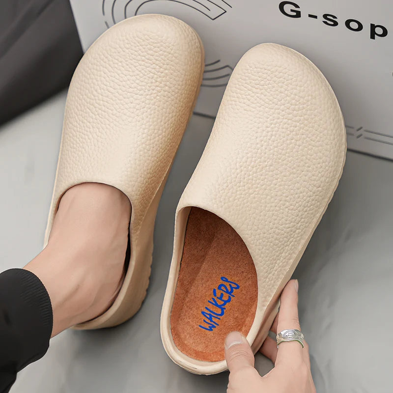 Hotel kitchen non-slip oil-resistant Chef's shoes Casual flat work safe Men's shoes Breathable comfort couple plus size slippers