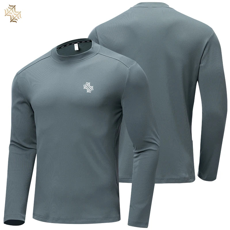 SBWL Autumn High Quality Men's Running Fitness Outdoor Sportswear Long Sleeve T-Shirt Business Casual Breathable Base Shirt Top