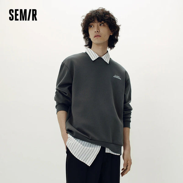 អាវយឺតបុរស Semir ស្មាធម្មតា កមូលស្អាត កប្បាសទន់ មានអារម្មណ៍ធម្មតា រចនាប័ទ្មរដូវស្លឹកឈើជ្រុះ អាវប្រចាំថ្ងៃ 2026