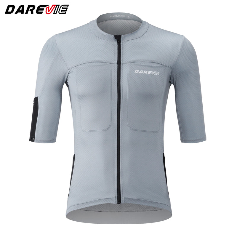 អាវយឺតជិះកង់ Darevie មានហោប៉ៅចំនួន ៦ សម្រាប់បុរស កម្រិតហ្វឹកហាត់ ស្រូបយកសំណើម អាវ Maillot ការពារការរអិល ការពារសំណើម