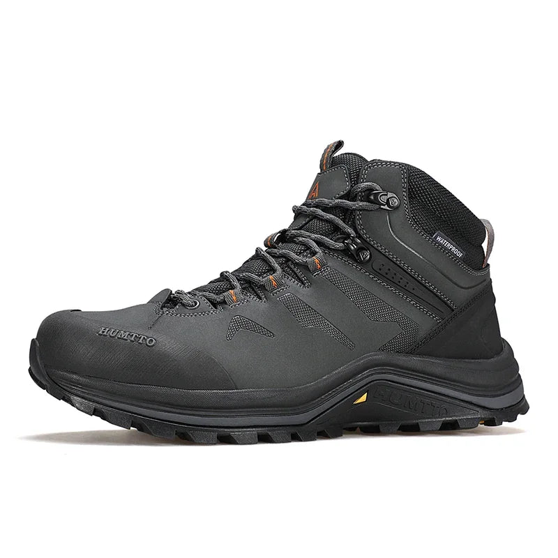 HUMTTO Non-slip Hiking Shoes Genuine Leather Outdoor Men's Sports Shoes Winter Safety Sneakers for Men Breathable Trekking Boots