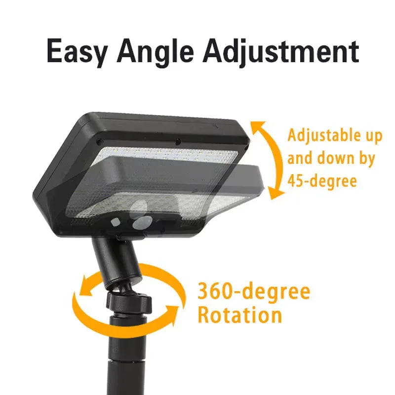 Solar Pathway Lights 92 LEDs Motion Sensor Garden Light Type-C Rechargeable Adjustable Angle for Walkway Driveway Sidewalk Patio