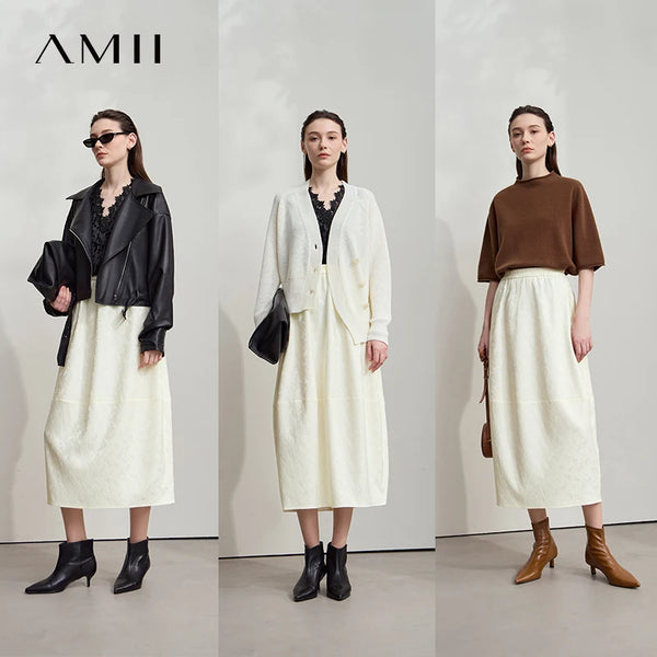 AMII 2026 សំពត់នារីរដូវស្លឹកឈើជ្រុះថ្មី រចនាប័ទ្មស្ងប់ស្ងាត់ ប្រណីត ចង្កេះយឺត រ៉ូបចង្កៀងរលុង ឆើតឆាយ រឹងមាំ 12523032